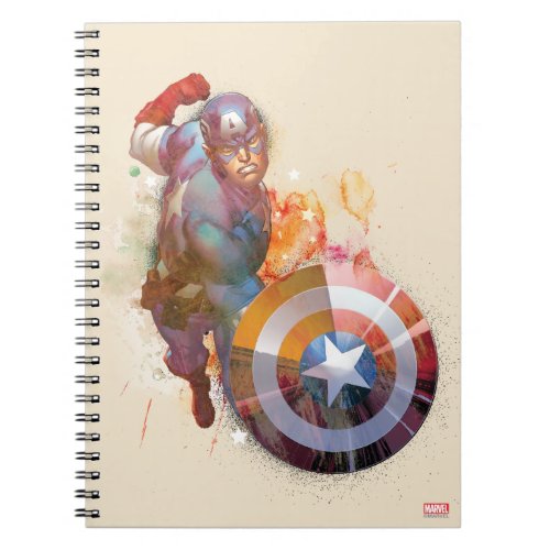 Captain America Watercolor Graphic Notebook