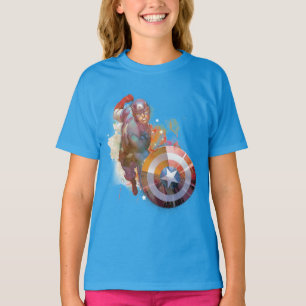 Captain America Watercolor Graphic T-Shirt