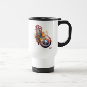 Captain America Watercolor Graphic Travel Mug