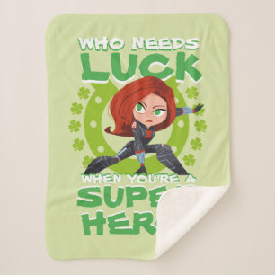 Captain America "Who Needs Luck" Sherpa Blanket