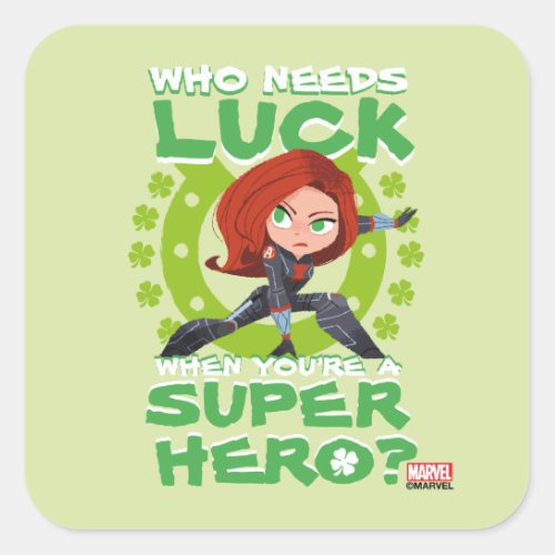 Captain America Who Needs Luck Square Sticker