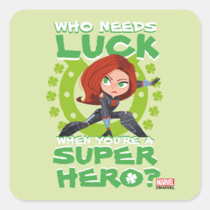 Captain America "Who Needs Luck" Square Sticker