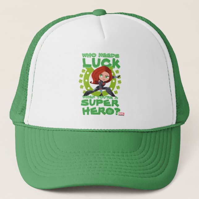 Captain America "Who Needs Luck" Trucker Hat (Front)