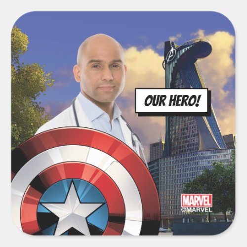 Captain Americas Shield Square Sticker