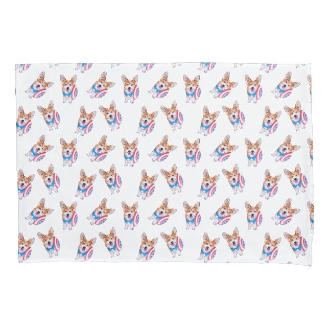 Captain Americorgi pattern Pillow Case (Front)