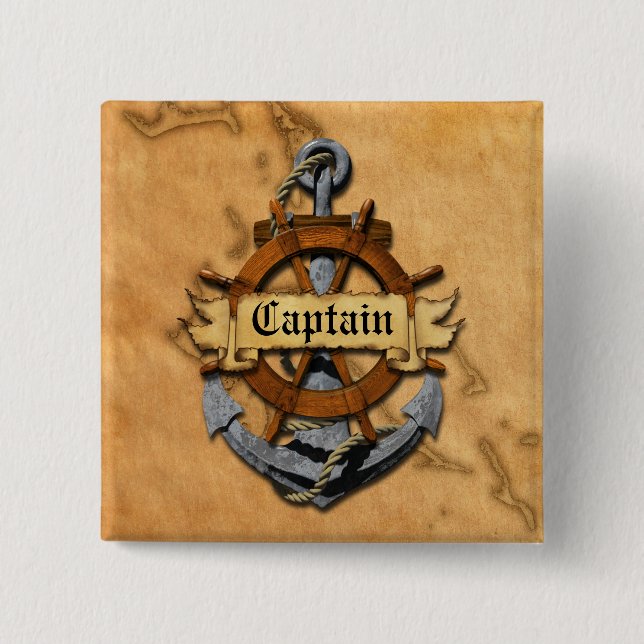 Captain Anchor And Wheel Button (Front)