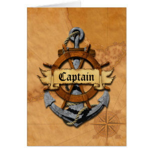 Captain Anchor And Wheel Cards
