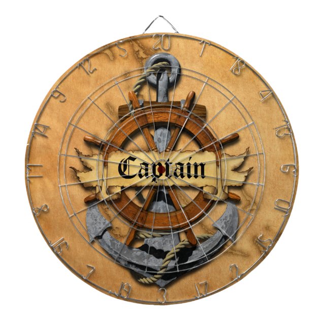 Captain Anchor And Wheel Dart Board (Front)