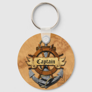Captain Anchor And Wheel Keychain