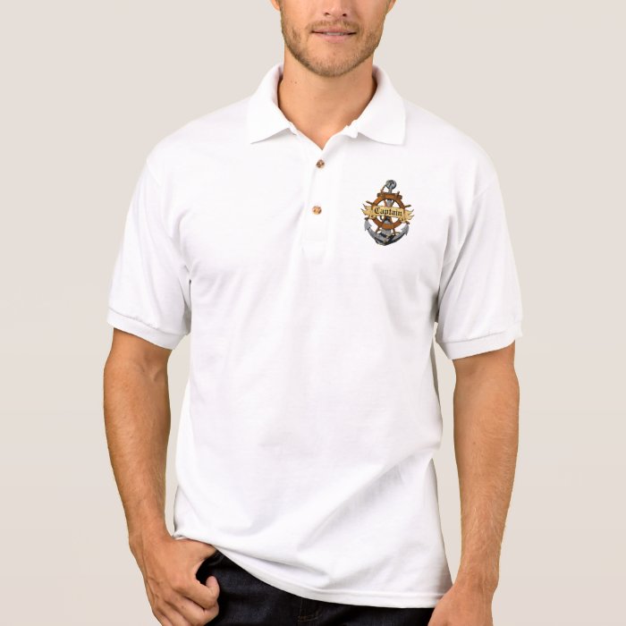 Captain Anchor And Wheel Polo Shirt