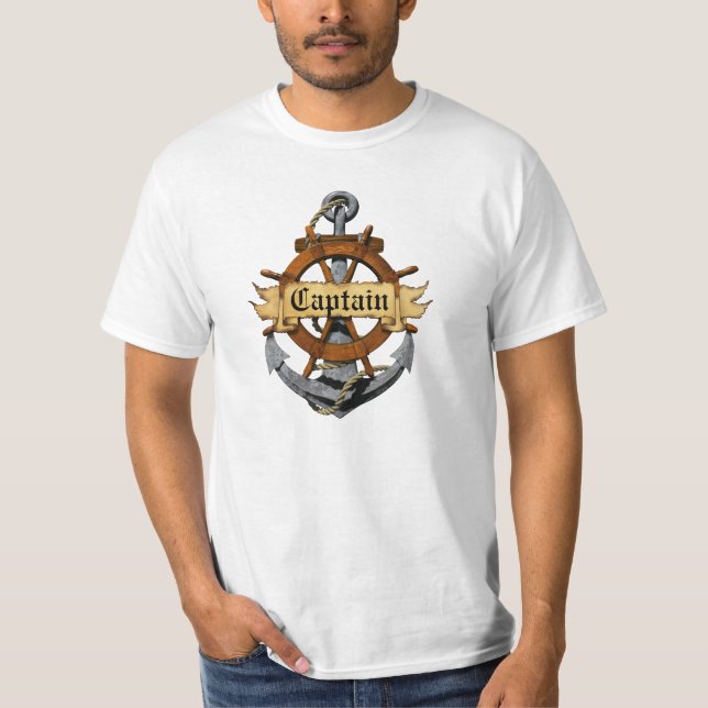 Captain Anchor And Wheel T-Shirt (Front)