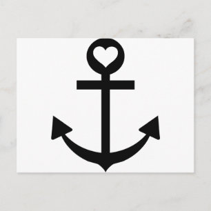 captain anchor heart postcard