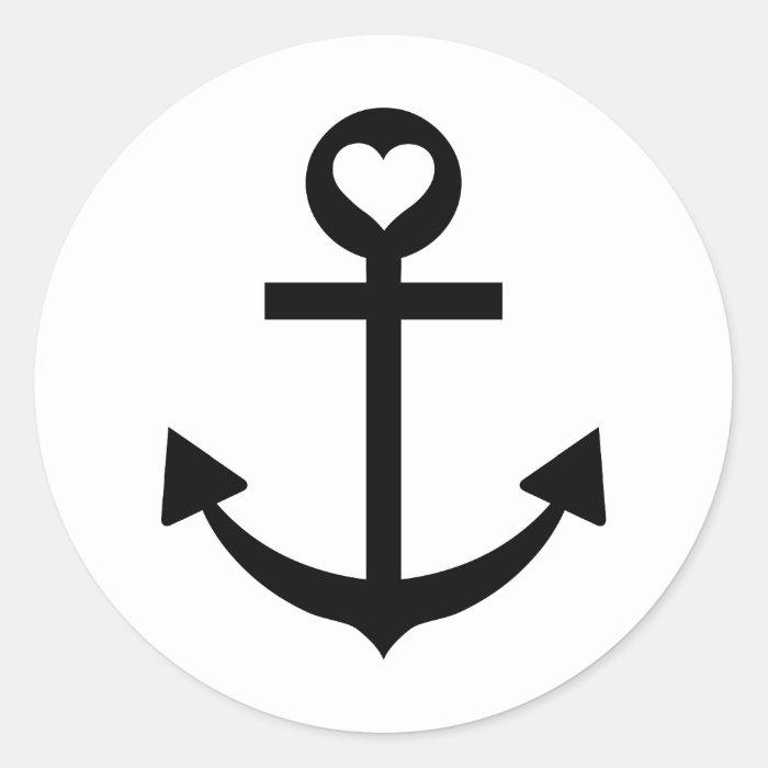 captain anchor heart sticker