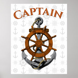 Captain Anchor Nautical Poster