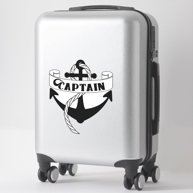 Captain Anchor Sailor Sailing Nautical Rope Sticker (Suitcase)