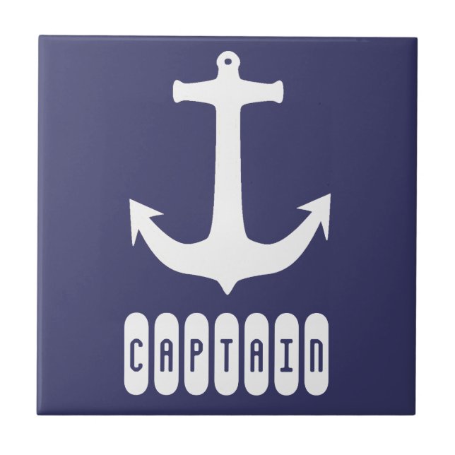 Captain Anchor Sea Ocean Sailing Ceramic Tile (Front)