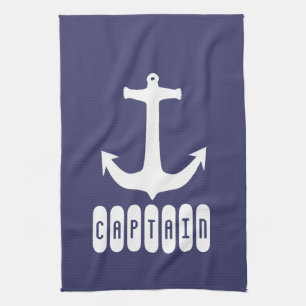 Captain Anchor Sea Ocean Sailing Kitchen Towel