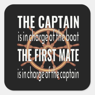Captain and first mate square sticker
