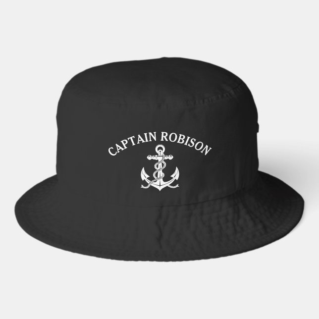 Captain and ship name bucket hat (Front)