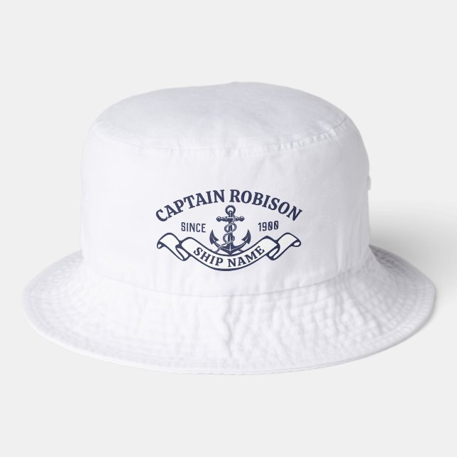 Captain and ship name trucker hat (Front)