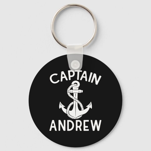 Captain Andrew Boating Boat Yacht Ship Anchor  Keychain (Front)
