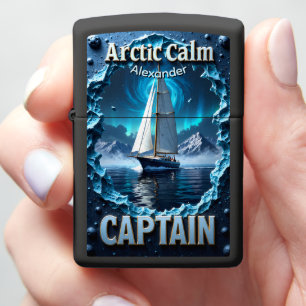 Captain Arctic Calm's Custom Aurora Borealis Gift Zippo Lighter