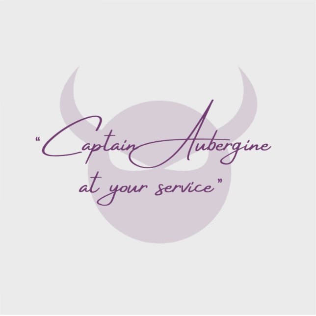 Captain Aubergine Vinyl Sticker (Front)