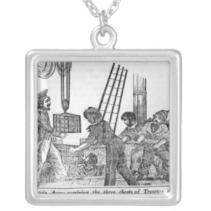 Captain Avery receiving three chests of Treasure Silver Plated Necklace