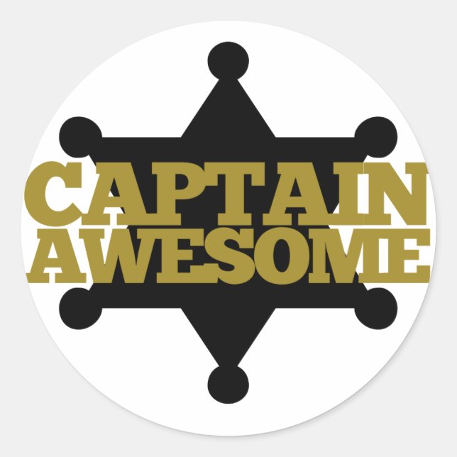 Captain Awesome Classic Round Sticker (Front)