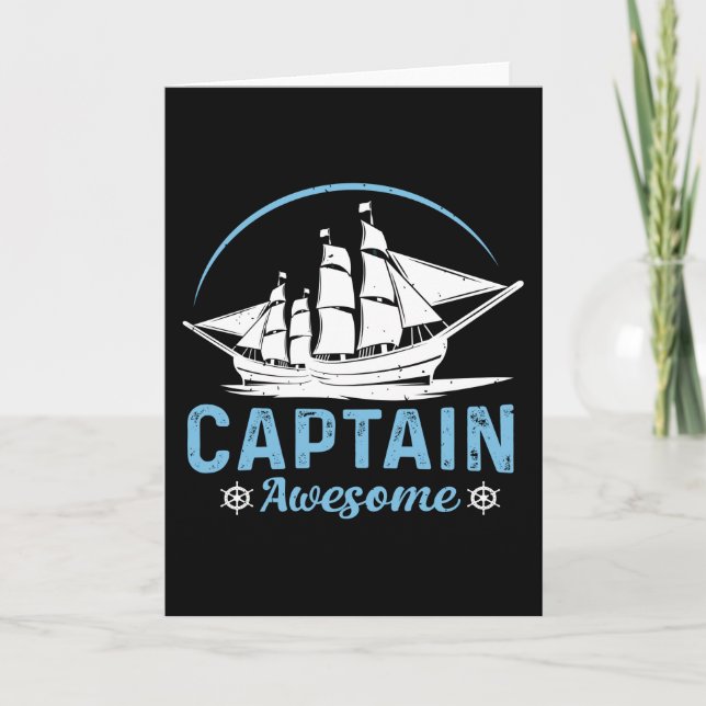 Captain awesome- Cool sailing Card (Front)