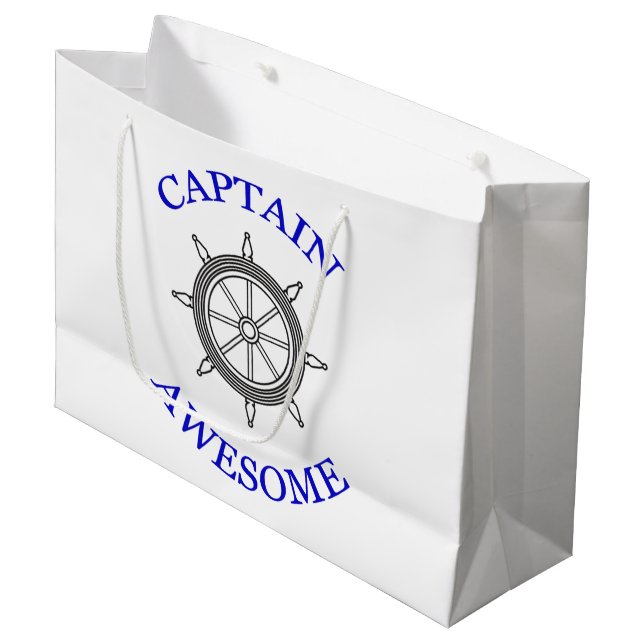 "Captain Awesome” Large Gift Bag (Front Angled)