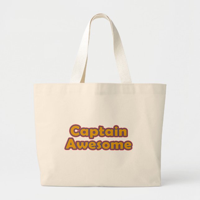 Captain Awesome Large Tote Bag (Front)