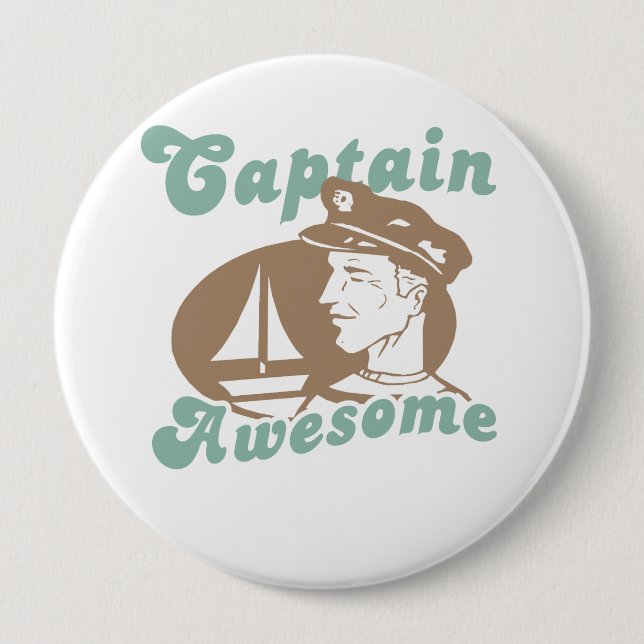 Captain Awesome Pinback Button (Front)