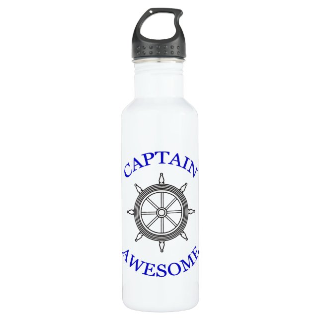 “Captain Awesome” Stainless Steel Water Bottle (Front)