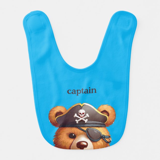Captain Bear Baby Bib (Front)