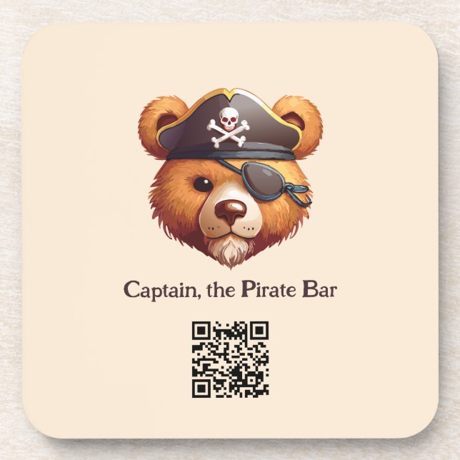 Captain Bear Beverage Coaster (Front)