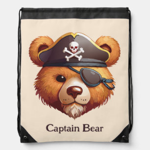 Captain Bear Drawstring Bag