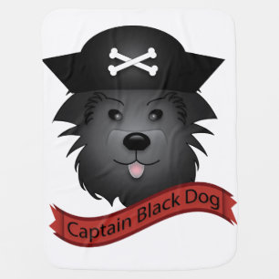 Captain Black Dog - Baby Blanket Stroller Blanket