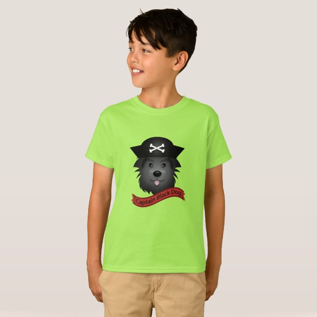Captain Black Dog - Kids' Basic T-Shirt (Front Full)
