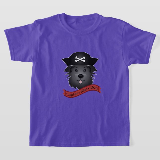 Captain Black Dog - Kids' Basic T-Shirt (Laydown)