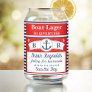 Captain Boat Lager Beer Striped Ship Anchor Custom Can Glass