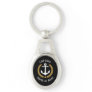 Captain Boat Name Anchor Gold Style Laurel Metal Keychain