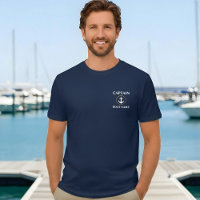 Captain Boat Name Nautical Anchor Blue Gold