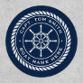Captain boat name rope frame nautical ship's wheel patch
