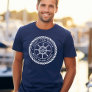 Captain boat name rope frame nautical ship's wheel T-Shirt