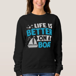 Captain Boater Boating Pontoon  on a Boat Sweatshirt