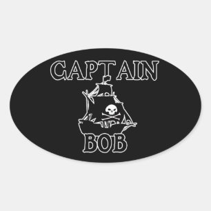 Captain Bob (Pirate Ship) Oval Sticker