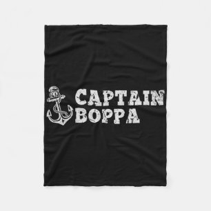 Captain Boppa Sailing Boating Vintage Boat Anchor Fleece Blanket