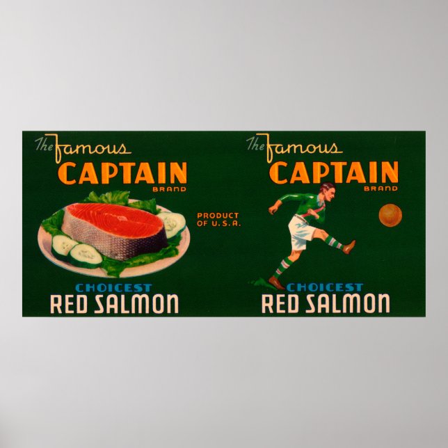 Captain Brand Salmon Label Poster (Front)