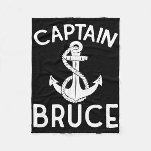 Captain Bruce Ship Yacht Boating Boat Anchor  Fleece Blanket
